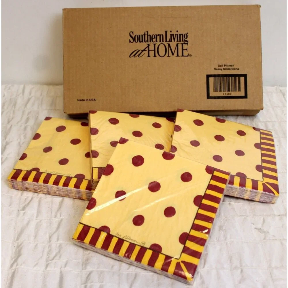 Southern Living Gail Pittman Paper Napkins 40480 4 Sets Sassy Sides Siena Red